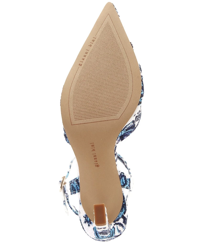Gianni Bini Geno Printed Ankle Wrap Pointed Toe Pumps