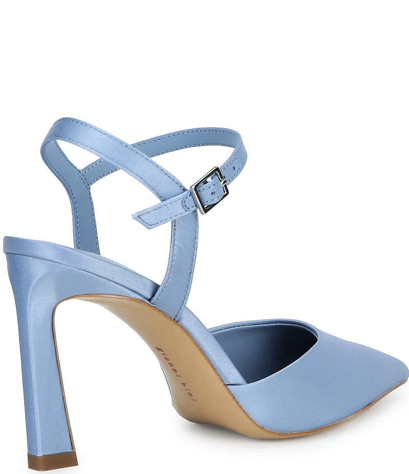 Gianni Bini Geno Satin Ankle Wrap Pointed Toe Pumps