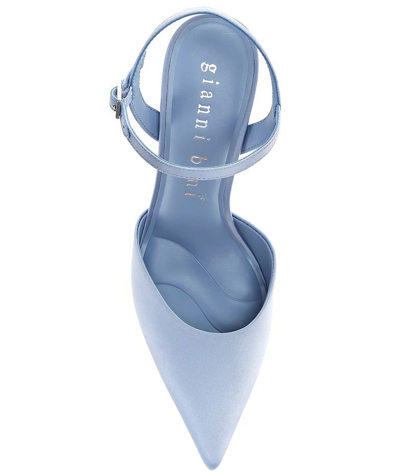 Gianni Bini Geno Satin Ankle Wrap Pointed Toe Pumps