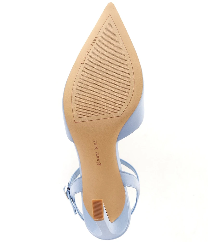 Gianni Bini Geno Satin Ankle Wrap Pointed Toe Pumps
