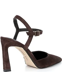 Gianni Bini Geno Suede Ankle Strap Pointed Toe Pumps