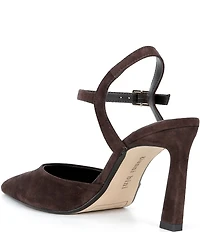 Gianni Bini Geno Suede Ankle Strap Pointed Toe Pumps
