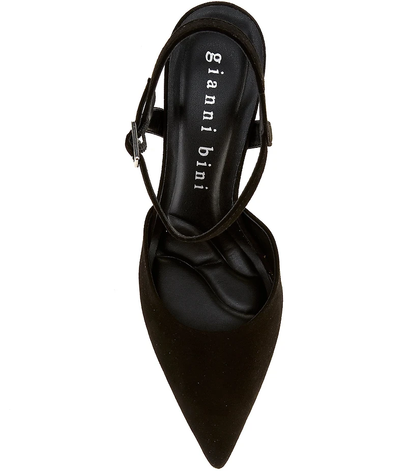 Gianni Bini Geno Suede Ankle Strap Pointed Toe Pumps