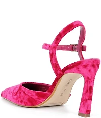 Gianni Bini Geno Velvet Ankle Strap Pointed Toe Pumps