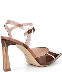 Gianni Bini Geno Vinyl Ankle Wrap Pointed Toe Pumps