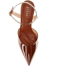 Gianni Bini Geno Vinyl Ankle Wrap Pointed Toe Pumps