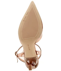 Gianni Bini Geno Vinyl Ankle Wrap Pointed Toe Pumps