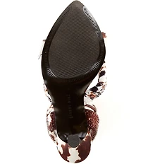 Gianni Bini Glassic Cow Print Rhinestone Stiletto Dress Sandals
