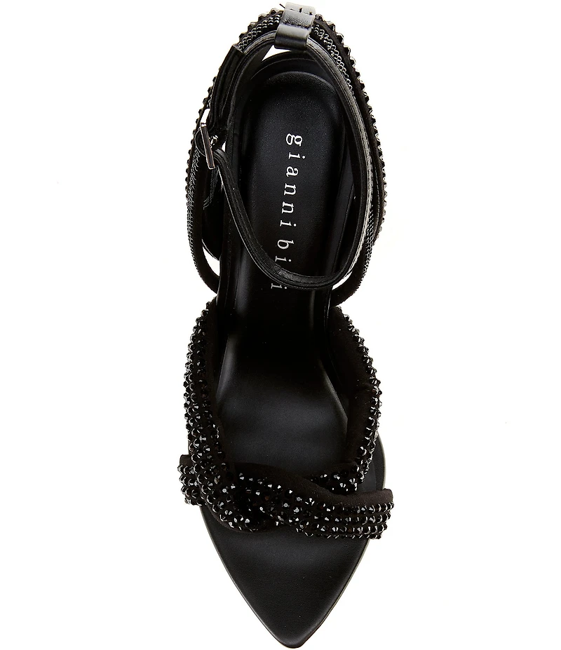Gianni Bini Glassic Rhinestone Twisted Stiletto Dress Sandals