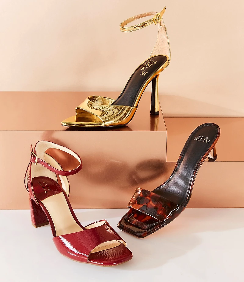Gianni Bini Grady Mirror Metallic Stiletto Dress Sandals