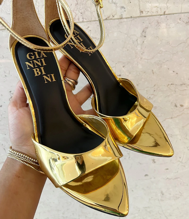 Gianni Bini Grady Mirror Metallic Stiletto Dress Sandals