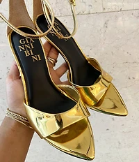 Gianni Bini Grady Mirror Metallic Stiletto Dress Sandals