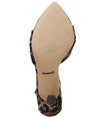 Gianni Bini Grady Two Leopard Print Rhinestone Stiletto Dress Sandals