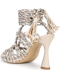 Gianni Bini Haiku Braided Patterned Cord Tassle Ankle Wrap Dress Sandals