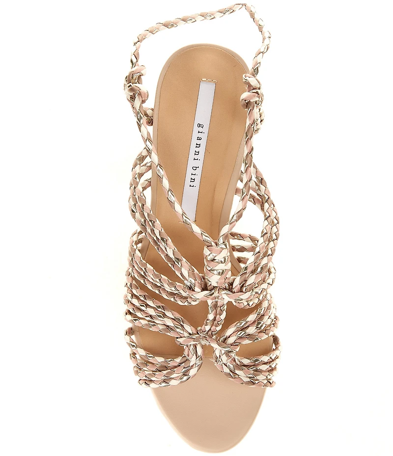 Gianni Bini Haiku Braided Patterned Cord Tassle Ankle Wrap Dress Sandals