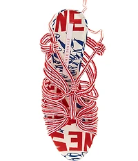 Gianni Bini Haiku Striped Tassel Ankle Wrap Printed Dress Sandals