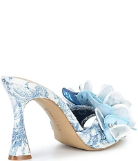 Gianni Bini Haley Flower Printed Rhinestone Slide Dress Sandals