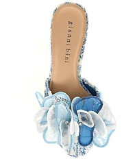 Gianni Bini Haley Flower Printed Rhinestone Slide Dress Sandals