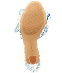 Gianni Bini Haley Flower Printed Rhinestone Slide Dress Sandals