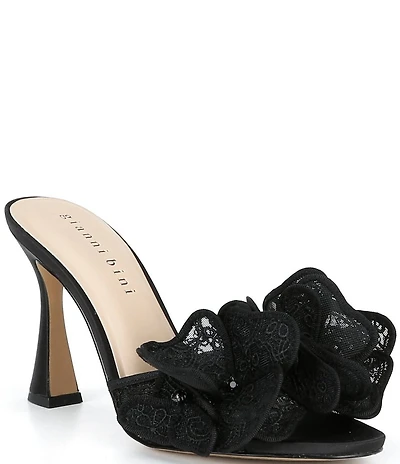 Gianni Bini Haley Flower Rhinestone Slide Dress Sandals