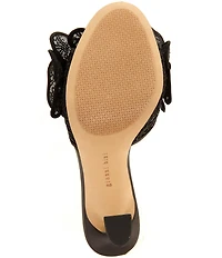 Gianni Bini Haley Flower Rhinestone Slide Dress Sandals