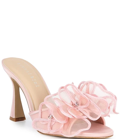 Gianni Bini Haley Flower Rhinestone Slide Dress Sandals