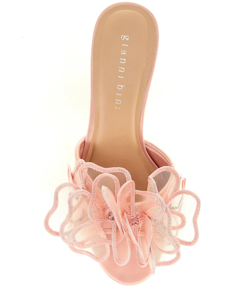 Gianni Bini Haley Flower Rhinestone Slide Dress Sandals