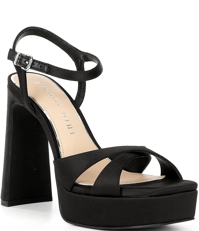 Gianni Bini Halliday Matte Satin Platform Dress Sandals