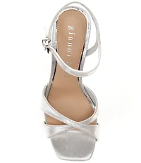 Gianni Bini Halliday Metallic Leather Platform Dress Sandals