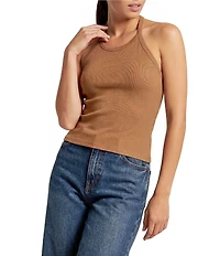 Gianni Bini Halter Neck Sleeveless Knit Tank Top