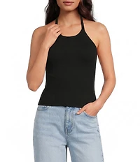Gianni Bini Halter Neck Sleeveless Knit Tank Top