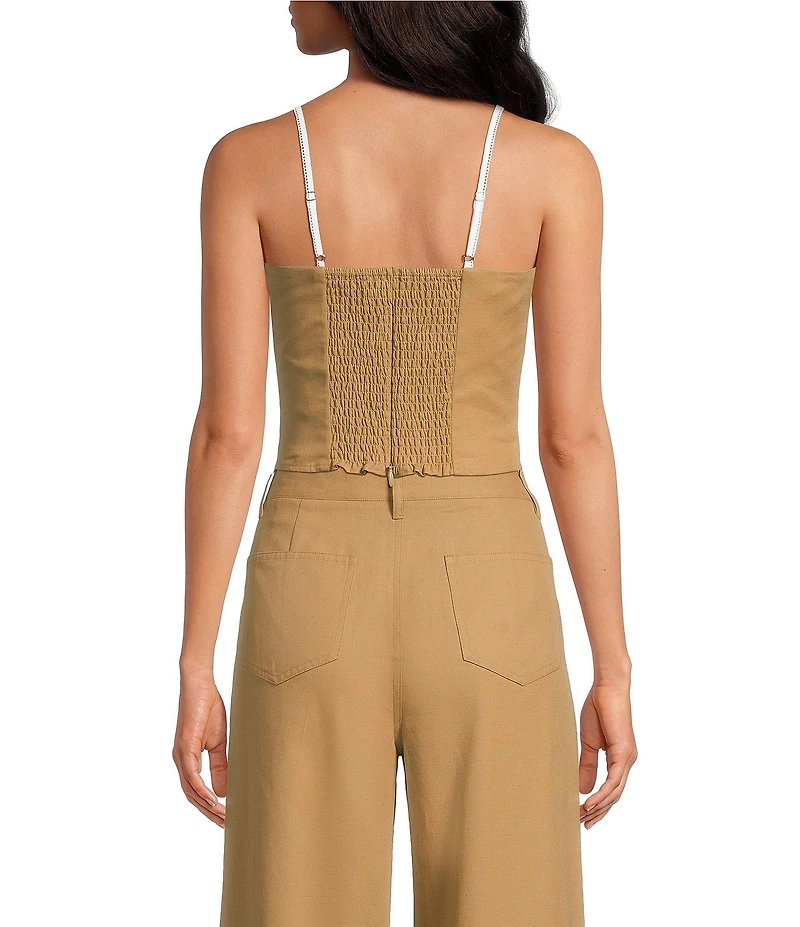 Gianni Bini Hannah Twill Sweetheart Neck Sleeveless Coordinating Cami Top