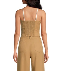Gianni Bini Hannah Twill Sweetheart Neck Sleeveless Coordinating Cami Top