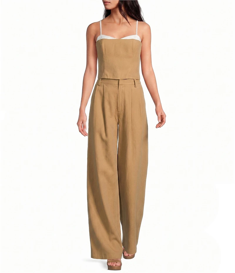 Gianni Bini Hannah Twill Sweetheart Neck Sleeveless Coordinating Cami Top