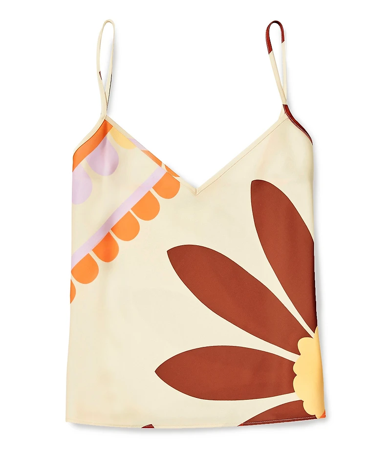 Gianni Bini Harper Printed Satin V-Neck Cami