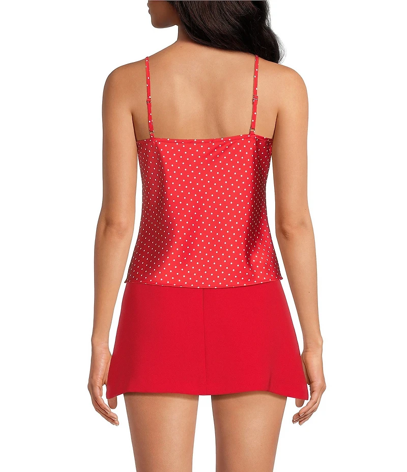 Gianni Bini Harper Satin Polka Dot V-Neck Sleeveless Cami Top