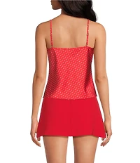 Gianni Bini Harper Satin Polka Dot V-Neck Sleeveless Cami Top