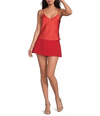 Gianni Bini Harper Satin Polka Dot V-Neck Sleeveless Cami Top