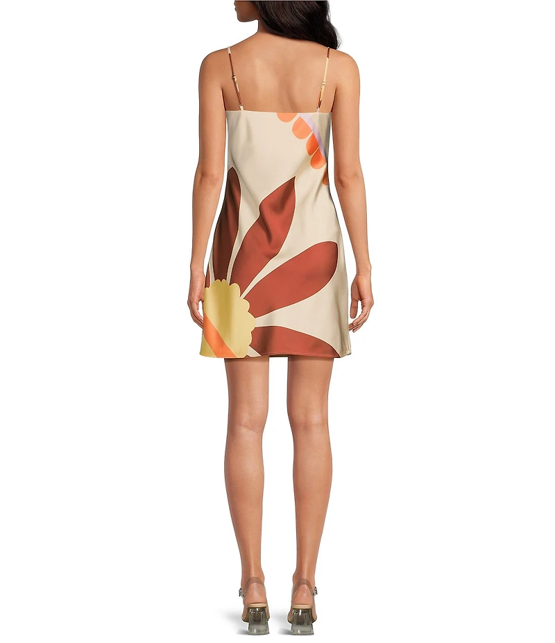 Gianni Bini Harper Satin V-Neck Sleeveless Slip Mini Dress