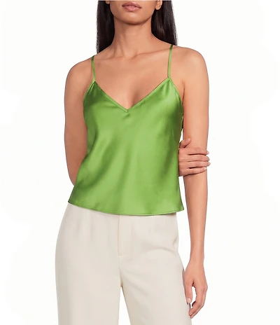 Gianni Bini Harper V-Neck Sleeveless Satin Tank Top