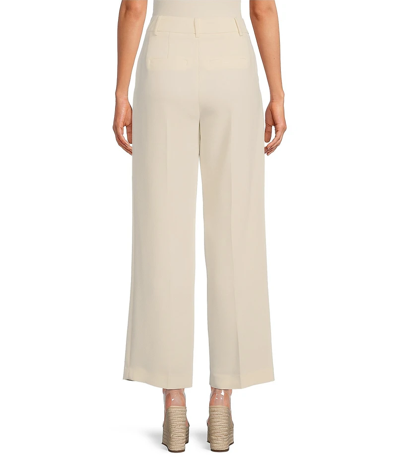 Gianni Bini Hartley Crepe Pleated Straight Wide Leg Coordinating Pants
