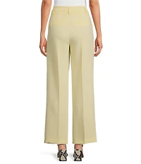 Gianni Bini Hartley Crepe Pleated Straight Wide Leg Coordinating Pants