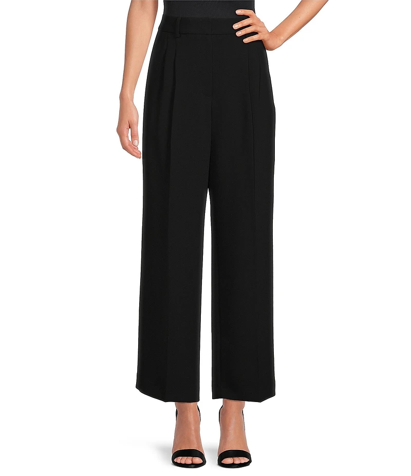 Gianni Bini Hartley Crepe Pleated Straight Wide Leg Coordinating Pants