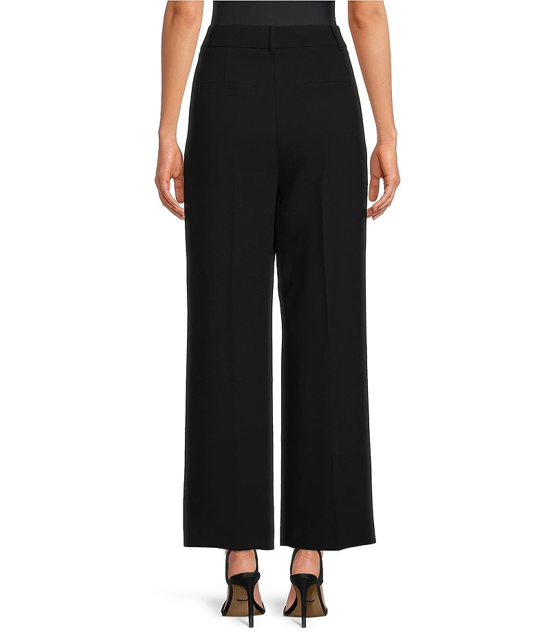 Gianni Bini Hartley Crepe Pleated Straight Wide Leg Coordinating Pants