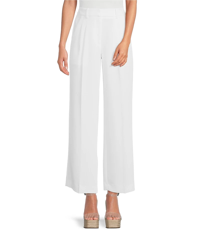 Gianni Bini Hartley Crepe Pleated Straight Wide Leg Coordinating Pants