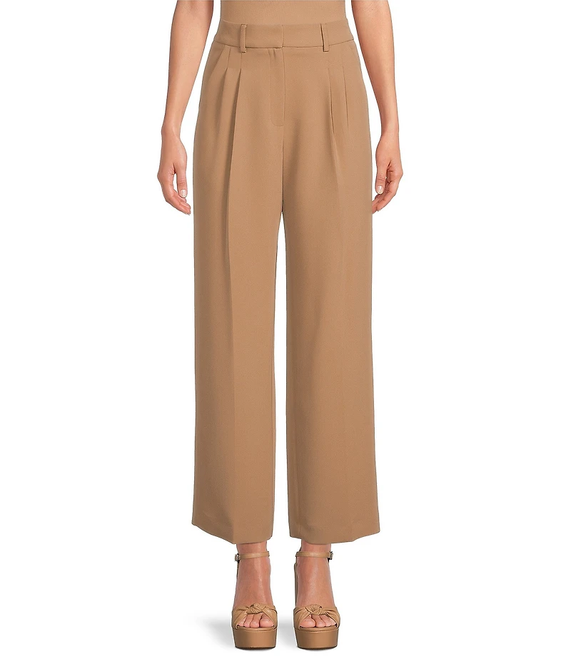Gianni Bini Hartley Crepe Pleated Straight Wide Leg Coordinating Pants