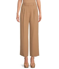 Gianni Bini Hartley Crepe Pleated Straight Wide Leg Coordinating Pants