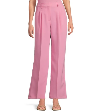 Gianni Bini Hartley Crepe Pleated Straight Wide Leg Coordinating Pants