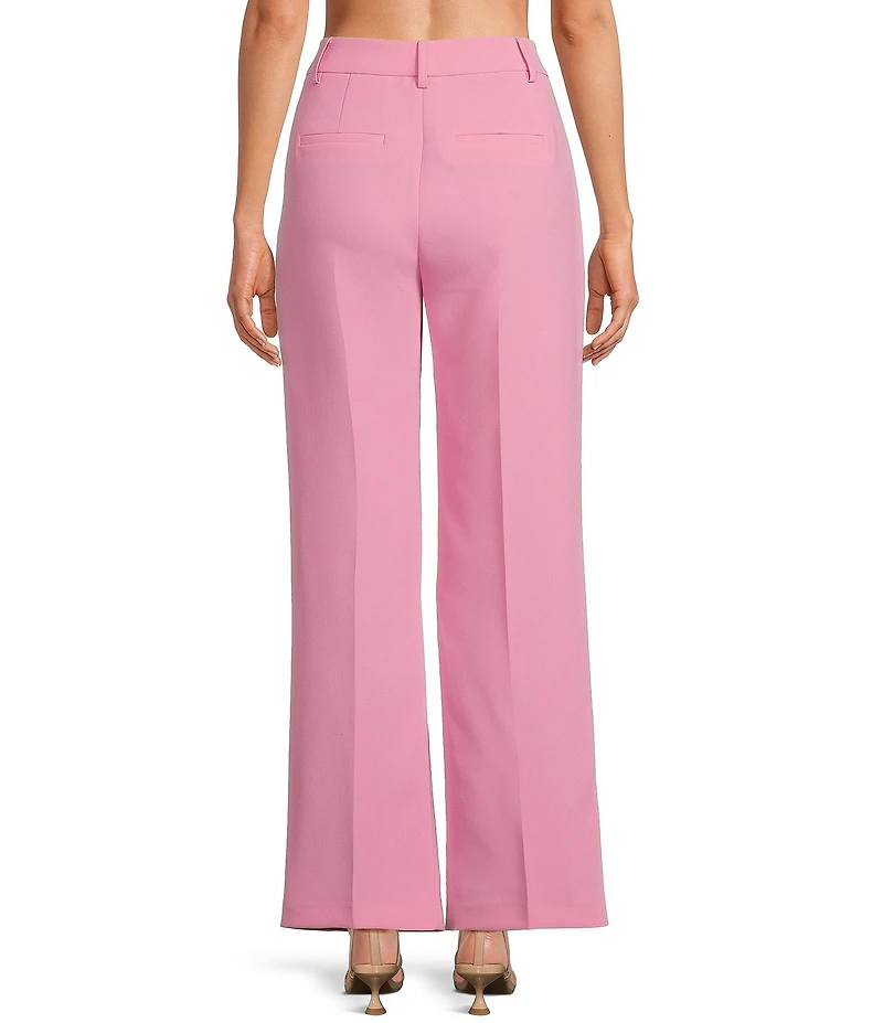Gianni Bini Hartley Crepe Pleated Straight Wide Leg Coordinating Pants