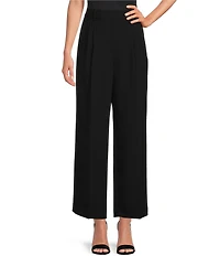 Gianni Bini Hartley Crepe Pleated Straight Wide Leg Coordinating Pants